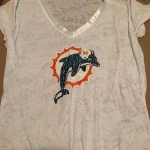 NFL Team Apparel - Miami Dolphins V-Neck Tee